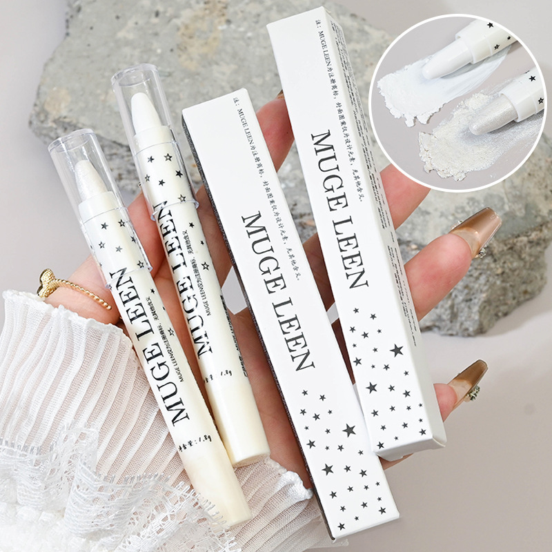 Mugeleen Dupe Highlighter Stick - Perfect for Highlighting Inner Corner and Under-Eye Area, Shimmery/Matte, Natural Eyeshadow Stick - A Must-Have for Lazy People!