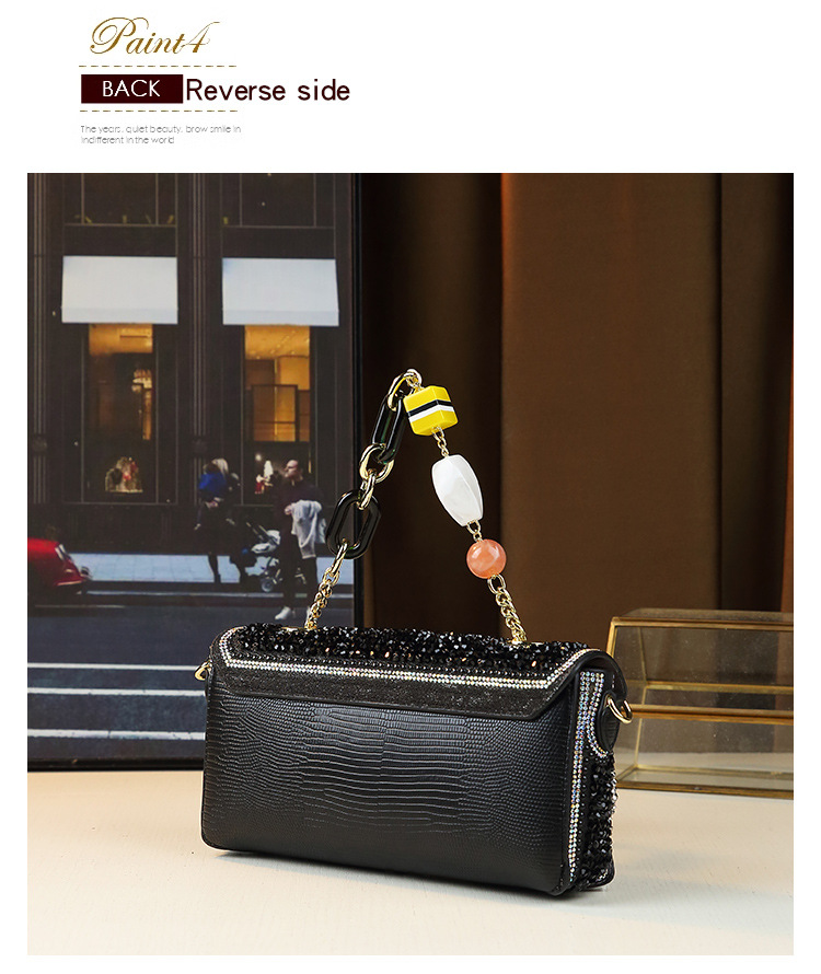 Borsa a mano da donna a forma di gufo con strass e nappe, resistente, a tracolla, piccola borsa quadrata, lusso di nicchia accessibile_voghion.com