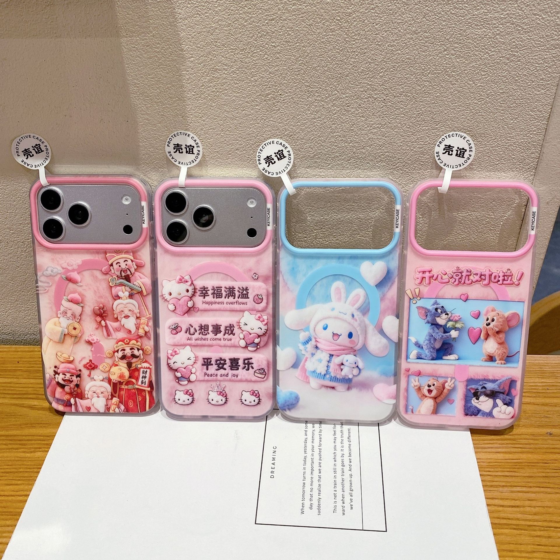 Funda para teléfono con diseño de gato KT, tacto de piel, compatible con Apple 17 Pro Max, iPhone 16, modelo popular, magnética 15P, estilo coreano 14/13