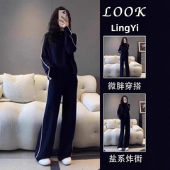 2025大码秋季运动套装女显瘦时尚洋气遮肉卫衣休闲两件套胖mm2-30