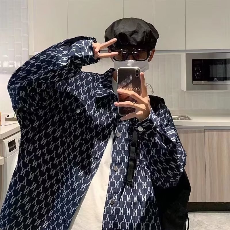 Tweed Style Design Men's Work Shirt Jacket Trendy Korean Style Chic High-End Couple Autum Casual Jacket