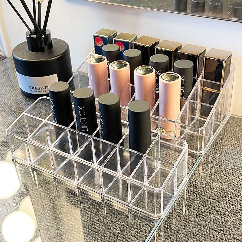 Cosmetics Lipstick Storage Box Dust-Proof Desktop Lipstick Box with Lid Acrylic Lip Glaze Lipstick Storage Rack
