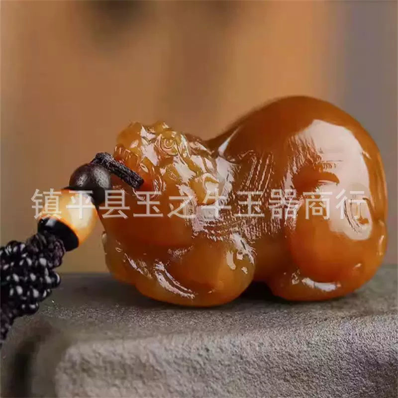 天然阿富汗玉貔貅玉吊坠男女立体雕刻新疆糖玉葫芦手把件批发