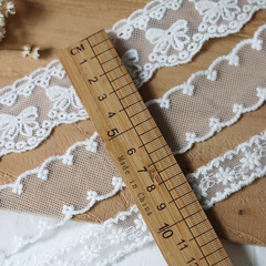 Palace style Japanese single white lace baby clothes accessories exquisite cotton thread mesh embroidery lace belt handmade materials
