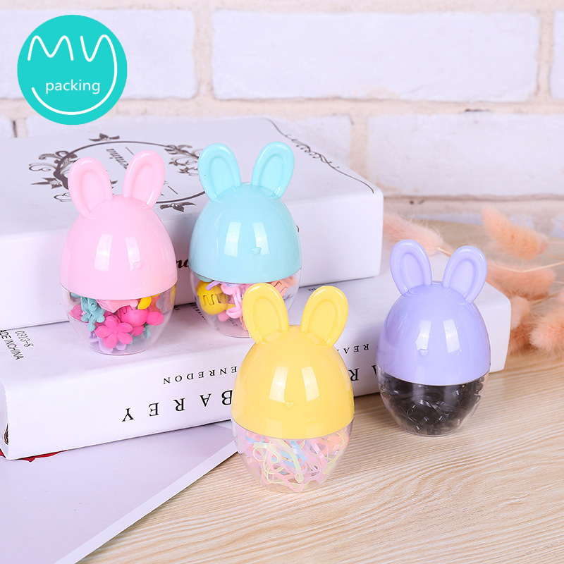 创意兔子蛋糖果盒水晶泥棉花沙DIY食玩饰品皮筋塑料包装盒