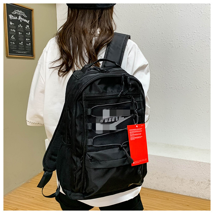 Cross-Border New Student Schoolbag Large-Capacity Backpack Men's Trendy Brand Letter Double-Back Simple Versatile Travel Bag Casual