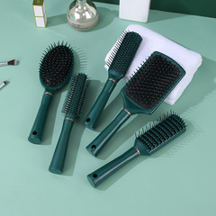 Anti-static smooth straight air cushion comb scalp massage inflatable curling comb emerald green female student inward comb