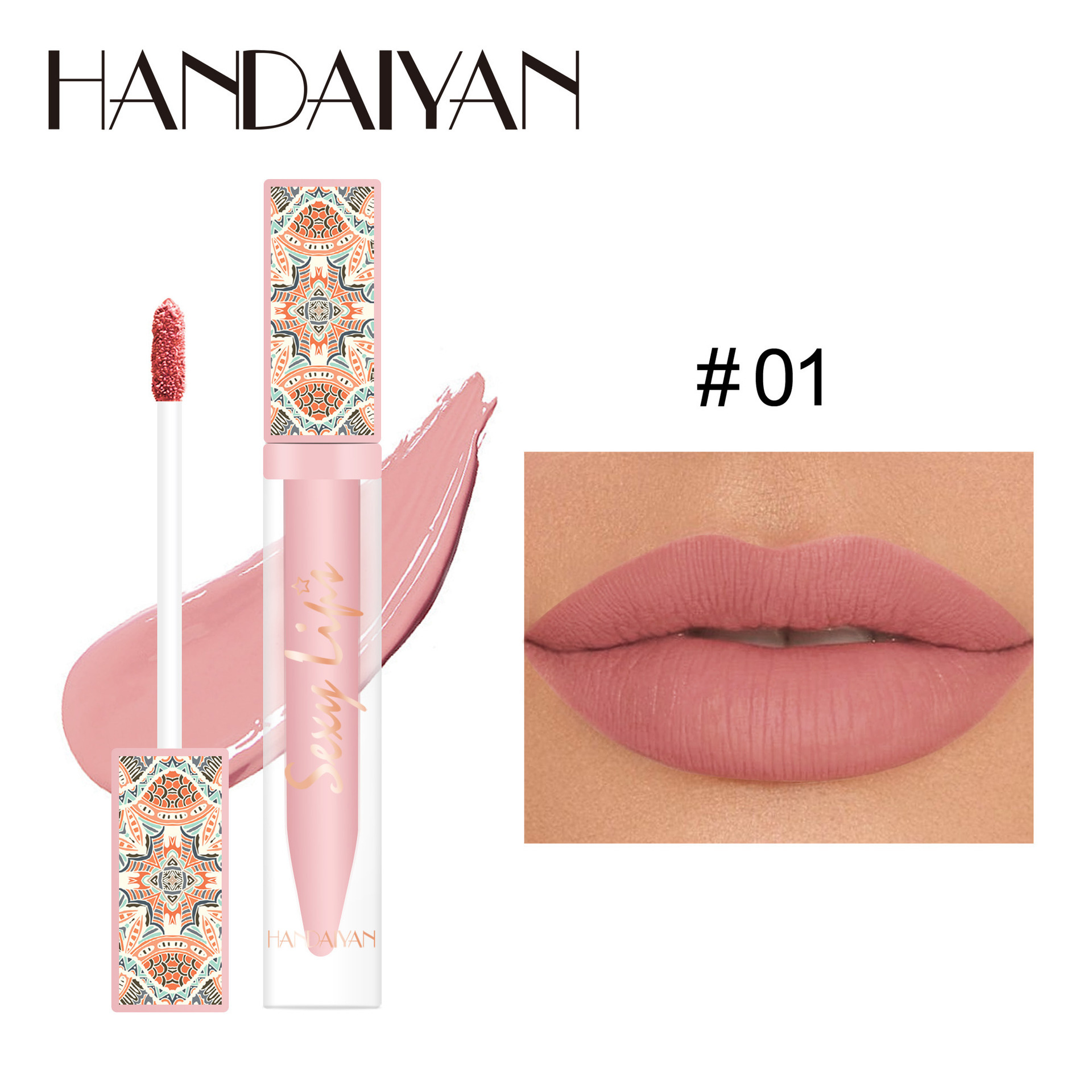 Esmalte labial transfronterizo al por mayor Bohemia HANDAIYAN mate esmalte labial sin tazas de esmalte labial humectante