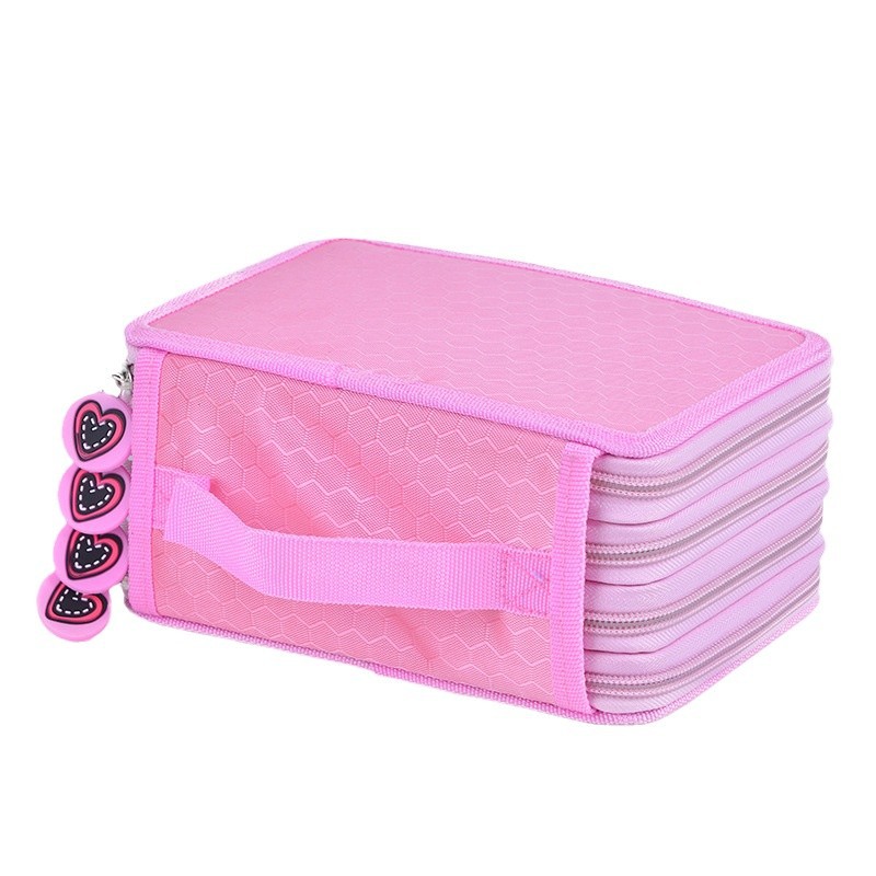 Oxford tela multi-caja de lápiz de la capa caja de papelería portátil de gran capacidad boceto relleno de color 72 agujero lápiz caso agente al por mayor