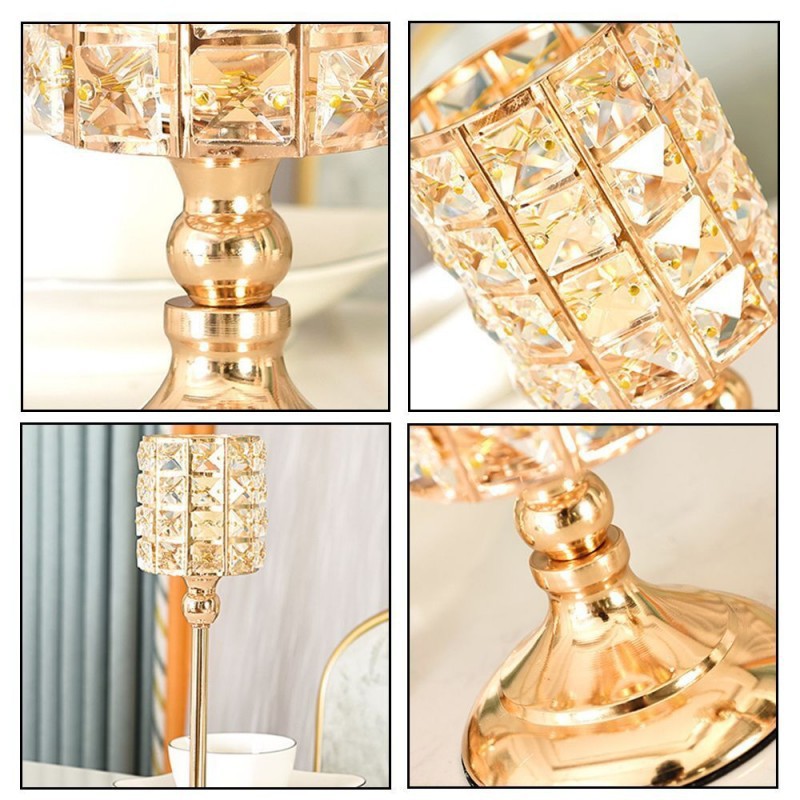 Candelaria de cristal transfronteriza escandinava decoración romántica ligera de lujo estilo de boda de vela de bananas soporte de vela props de cena a la luz de las velas