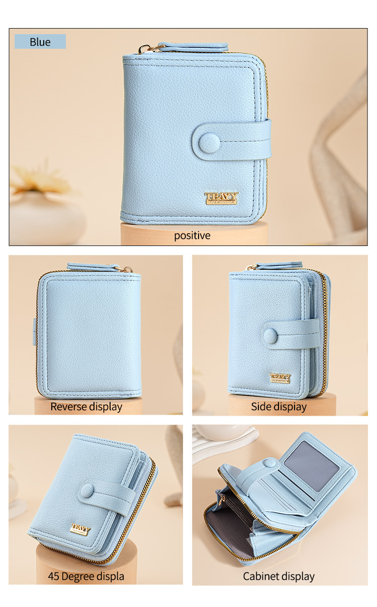 Unisex Gender Unisex Solid Color Pu Leather Side Zipper Wallets