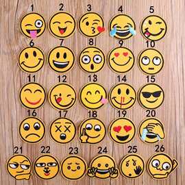 Emoji表情布贴服装辅料装饰贴花趣味补丁贴圆形可爱笑脸徽章系列