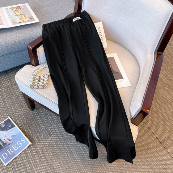 Deformation strategy 60.00 kg-175.00 kg chubby girl plus size women's casual pants 2024 new temperament slim straight pants