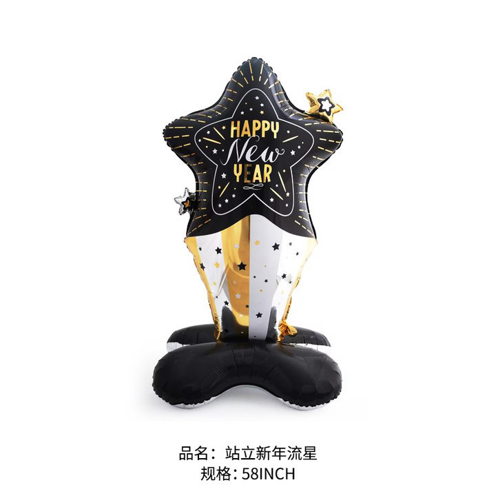Año Nuevo columna de globo de aluminio Feliz Año Nuevo base globo decoración de Año Nuevo