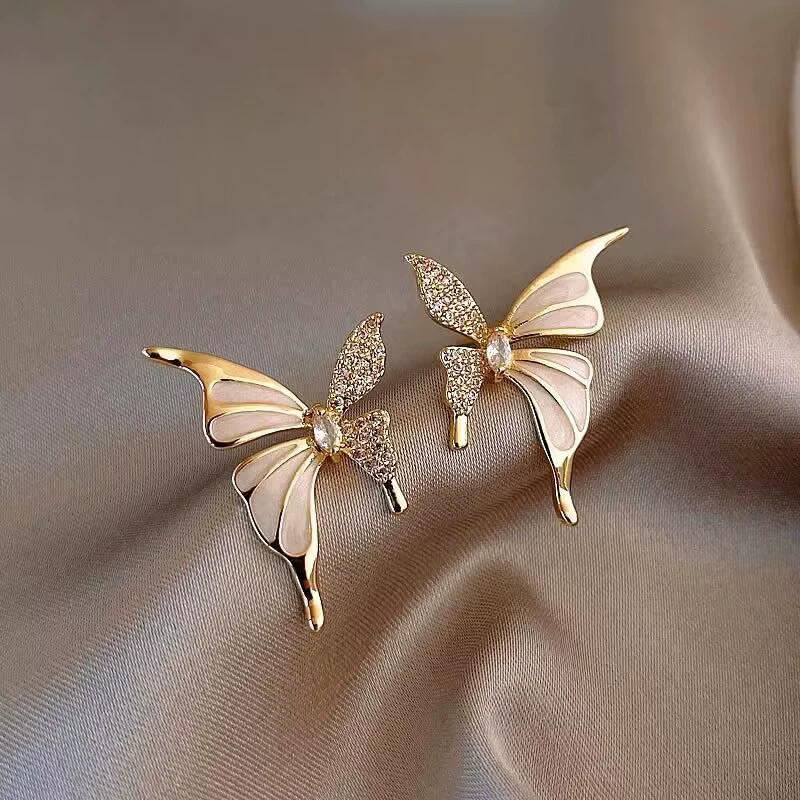 Asymmetrical Pearl Earrings, Silver 925 Posts, Universal Studs — Simple Elegant Design