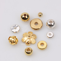 保色光珠散珠diy手鍊項鍊首飾配件切花西瓜珠包金珠散珠隔珠批發