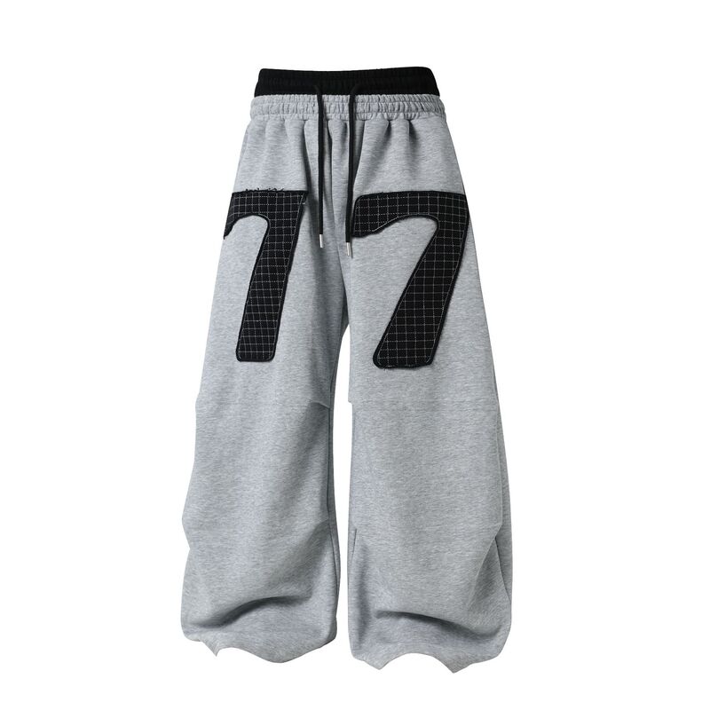 Vlex Offcial American-Style Double-Waist Patchwork Pleated Casual Sweatpants Unisex Design Loose Wide-Leg Pants Vlex Offcial American-Style Double-Waist Patchwork Pleated Casual Sweatpants Unisex Design Loose Wide-Leg Pants