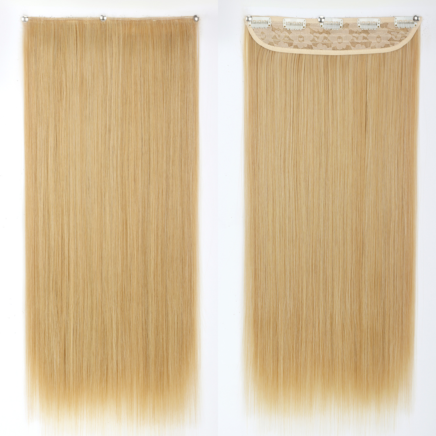 55CM pelucca de cabello recto de mujer una pieza de extensión de cabello de cinco tarjetas pelucca de cabello fluffy