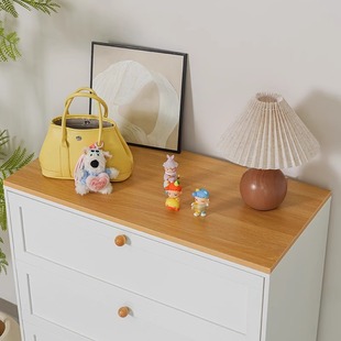 ✅ Log Style Steel Bucket Cabinet with Wooden Board Iron Storage Cabinet Drawer Cabinet Living Room Home Side Cabinet Bedroom Storage Cabinet
