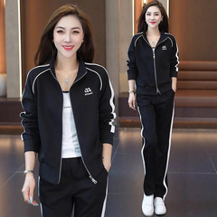 休闲运动服套装女2025年秋季新款时尚减龄修身卫衣阔腿裤两件套