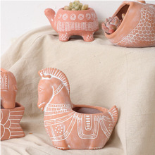 实力厂家卡通创意动物花盆设计造型盆多肉植物园林盆栽盆器批发