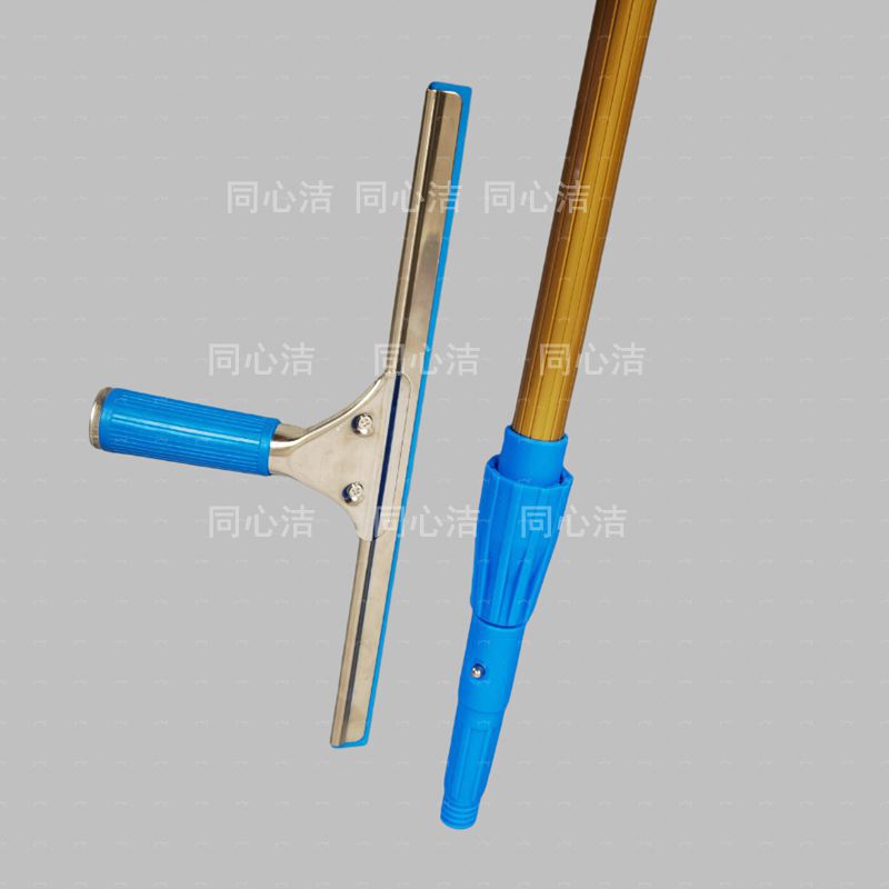 Glass cleaning tool with extended telescopic rod, cleaning squeegee, household cleaning tool for double-sided window cleaning