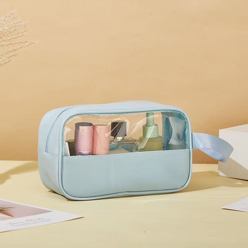 新しいスプライス化粧品バッグ 3 点セット大容量防水 PVC 半透明ポータブル旅行収納袋|undefined