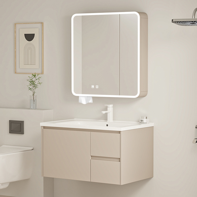 Gabinete de baño de pan de abeja de cerámica integral lavabo