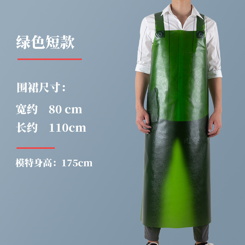 Engrosado alargado delantal de tendón de carne impermeable a prueba de aceite de cuero suave acuático especial cocina fábrica de piedra matadero Mono para hombres