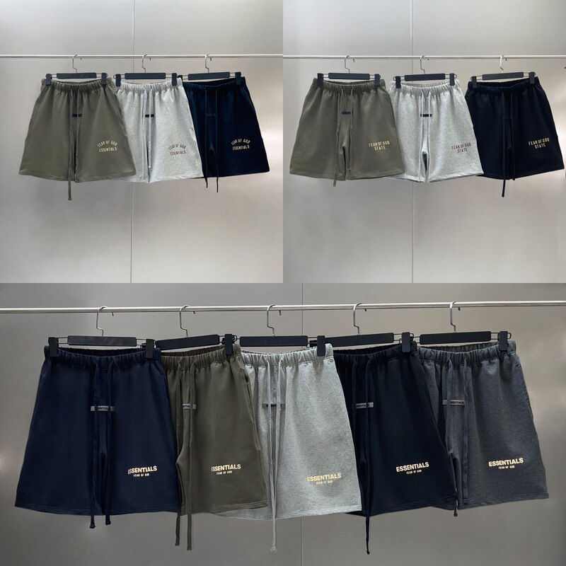 Fog Summer Shorts Multi-Thread Seasonal Essentials American High Street Drawstring Casual Thin Terry Loose Five