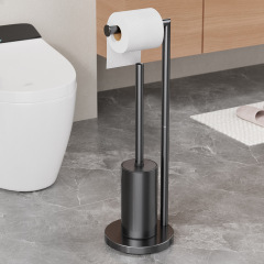 クロスボーダーホームフロアトイレブラシペーパータオルホルダーオールインワンロールペーパーホルダークリーニングブラシ取り外し可能なバスルームトイレットペーパーホルダー
