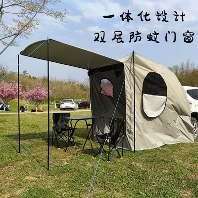 Avtomobil dam çadırları extended tail tent for road trips
