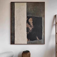わびさびスタイル「Ci Ze」吊り絵リビングルームアート背景壁ハイエンド抽象玄関テクスチャ装飾壁画