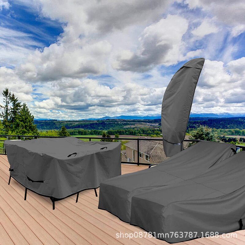 Porch protection courtyard umbrella cover Amazon hot sale outdoor waterproof rainproof dustproof sunshade 210D Oxford cloth