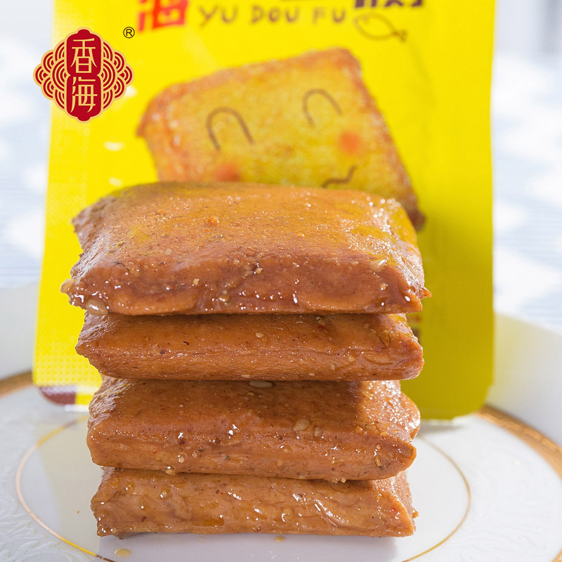 香海鱼豆腐工厂店温州特产鱼豆腐开袋五香即食零食办公室宿舍零食