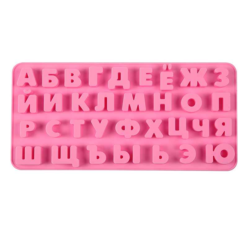407 letras rusas pequeñas pastel de chocolate molde de silicona molde de jalea torta molde de pan herramientas de horneado