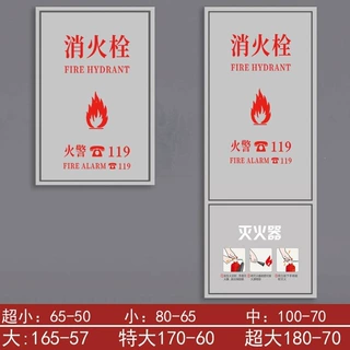 消防栓贴纸装饰遮挡消火栓使用方法自粘贴画消防箱贴灭火器墙贴x9