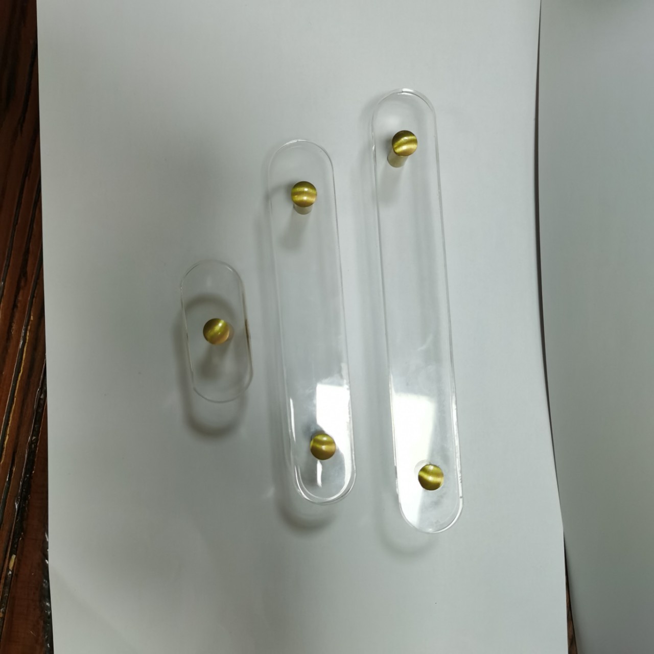 亚克力拉手黄铜拉手亚克力柜门抽屉把手极简黄铜衣柜小拉抽手批发