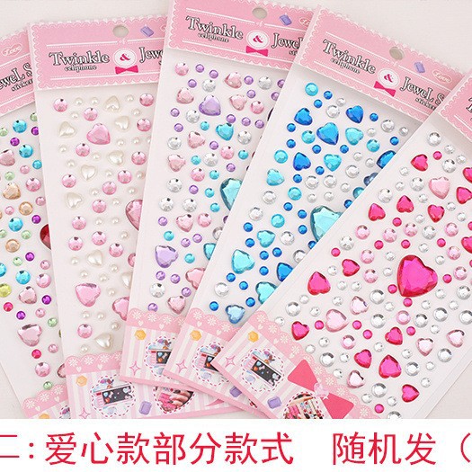 Pegatinas de gemas para niños Pegatinas de dibujos animados de diamantes de cristal para niñas Pegatinas de recompensa de princesa brillante Pegatinas de vestir