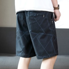 高級男性100% 純綿ビーチパンツ夏のファッション通気性カジュアル5分丈パンツ