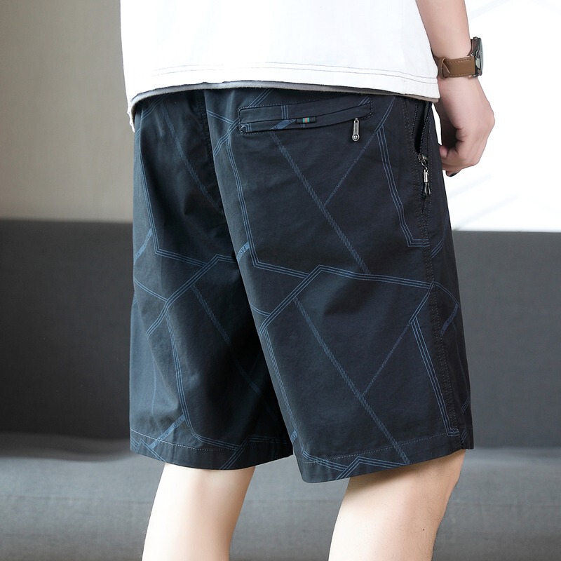 High-end Men's 100 Cotton Beach Pants Summer Trendy Breathable Casual Shorts Large Pants for Men