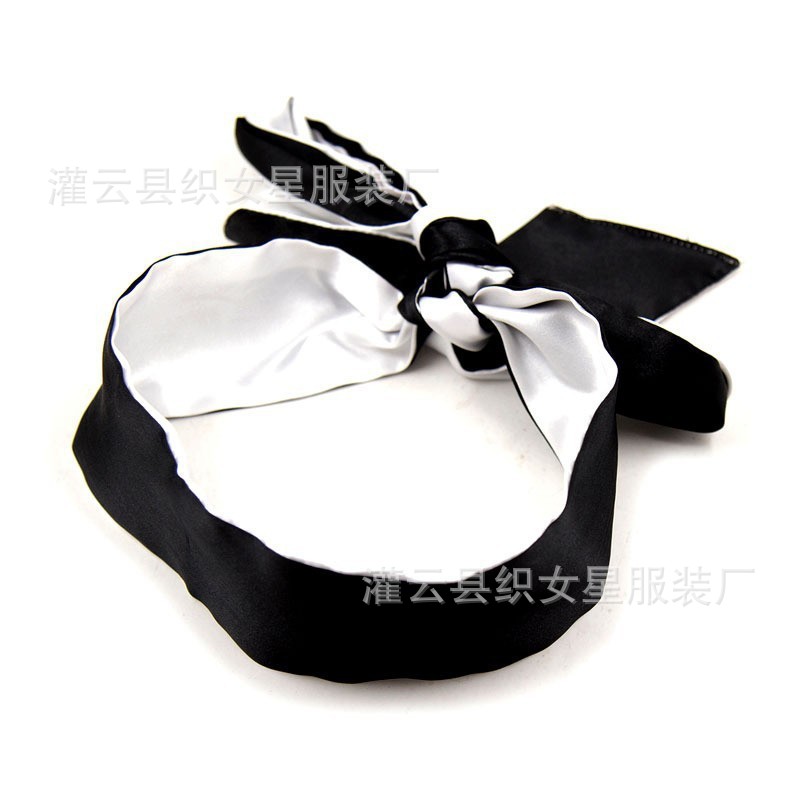 Wine Red Satin Blindfold with 135 cm Hand-Tied Ribbon Straps — detail image 10