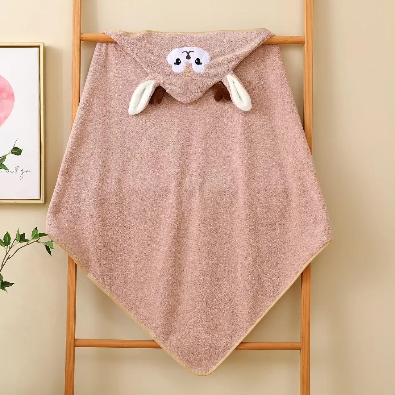 Capa para niños de lana de coral, toalla de baño para recién nacidos, envoltura cuadrada para bebés, sujetador para niños, cabello lacio