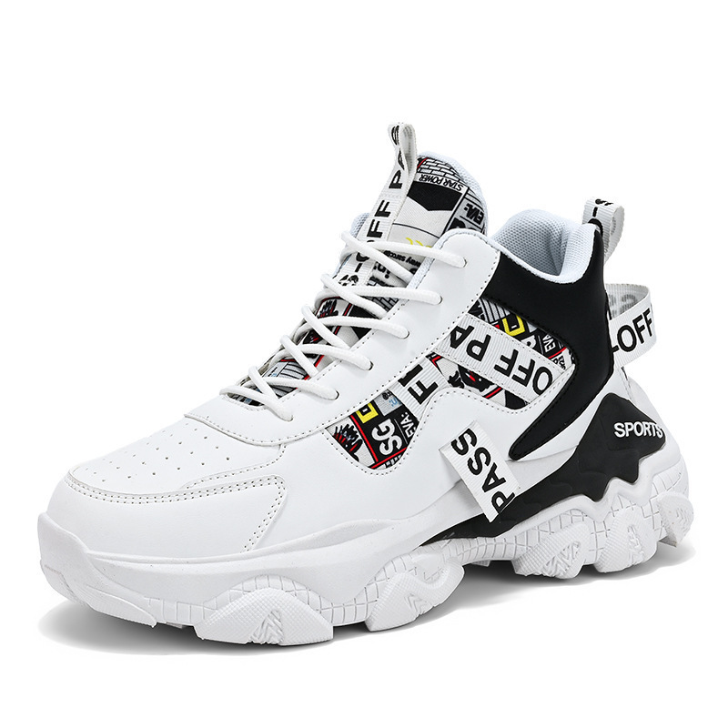 Zapatos de hombre de alta calidad marca de moda Otoño juventud deportes correr casual cuero impermeable estudiante red plataforma roja zapatos de papá