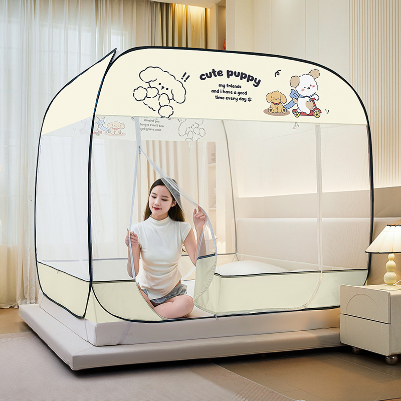 Sin mosquiteros instalados, mosquiteros de Mongolia, mosquiteros de tres puertas, mosquiteros desmontables con cremallera superior a prueba de polvo al por mayor