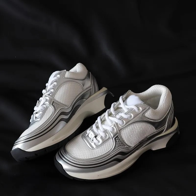 Silver Horn King mesh breathable versatile casual thick-soled height-increasing dad shoes, color-blocked lightweight unisex couple's sneakers