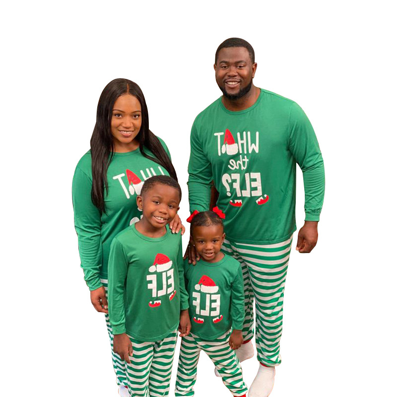 New Christmas Print Round Neck Long Sleeve Fashion Casual Parent child Set Pajamas Women_voghion.com