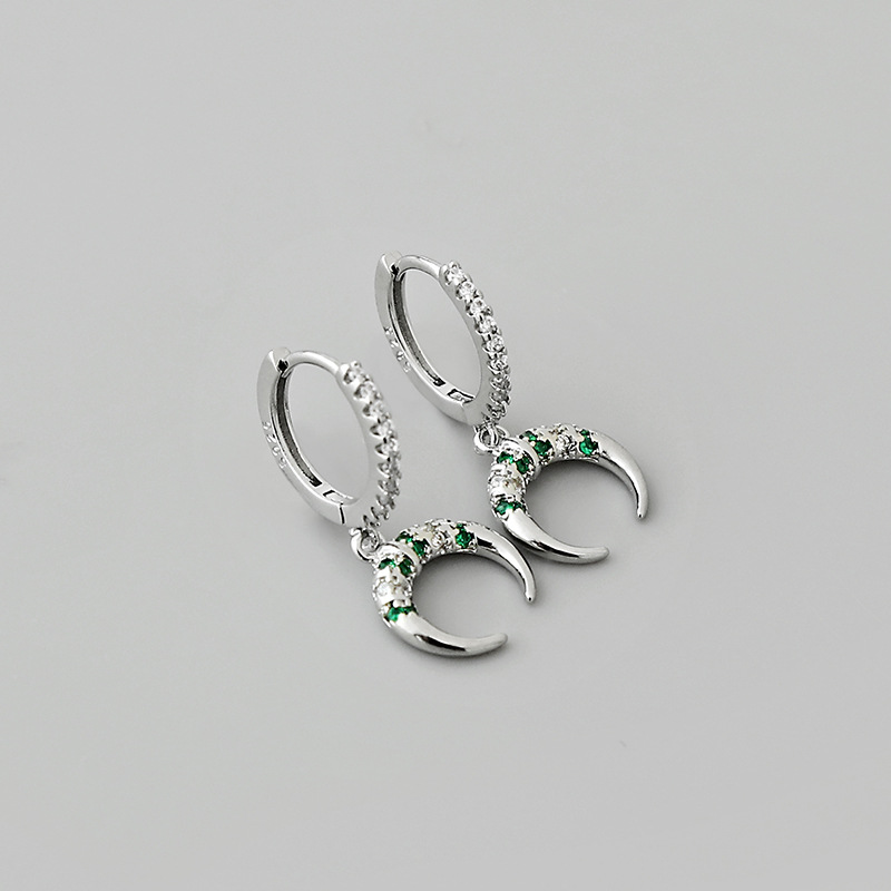 Retro Horn Crescent Shape Copper Earrings Wholesale Nihaojewelrypicture3