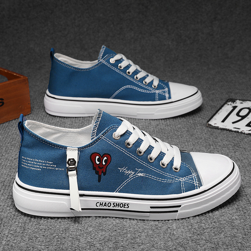 2024 verano nuevo lienzo de graffiti deportivo ocio transpirable tendencia versátil zapatos de skate para hombres