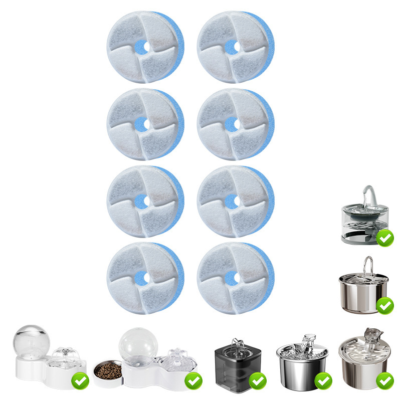 Dispensador de agua para perros y gatos, filtro de algodón, carbón activado, adecuado para una variedad de bebederos para mascotas, filtro de impurezas del cabello, agua de circulación